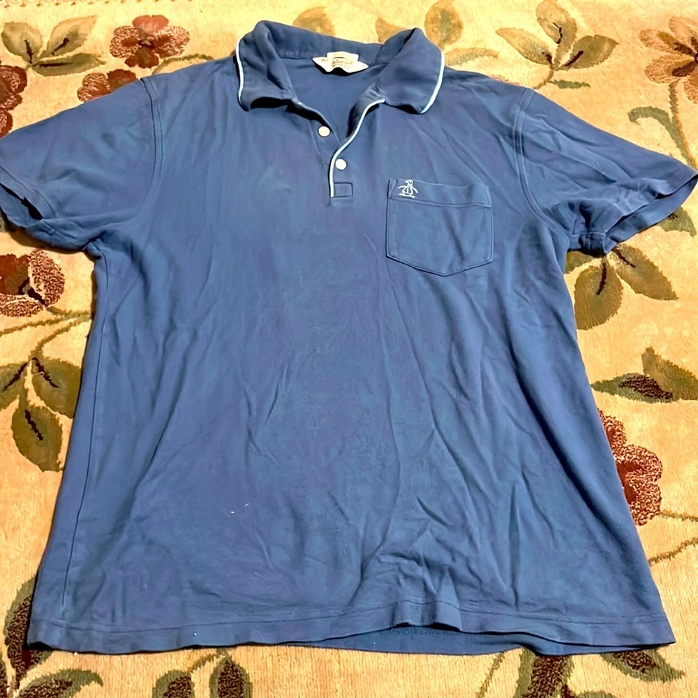 Penguin Mens Blue Classic Fit Polo